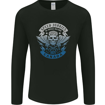 Canada Speed Junkies Biker Motorrad Herren Langarm T-Shirt