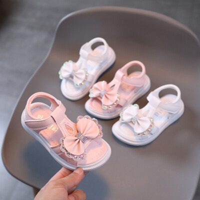 Kinder Mädchen Bowknot Sommer Sandalen Kleinkinder Prinzessin Flache Schuhe