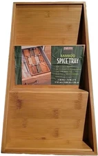 Seville Classics Bamboo Spice Tray, For drawer or counter, Holds 12 Spices NWOT