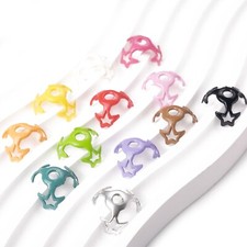 20Pcs 16x8mm Colorful Star Love Heart Half Round Torus Spacer Beads DIY Charms