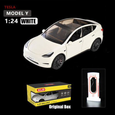 1:24 Tesla Model Y Modellauto Spielzeugauto Metall Spielzeug fur Kinder Weiß