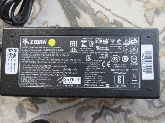 Genuine Zebra Power Adapter ZD410 ZD420 ZD620 ZXP3 ZD421 ZD621 ZD500  printer - Image 2 of 2