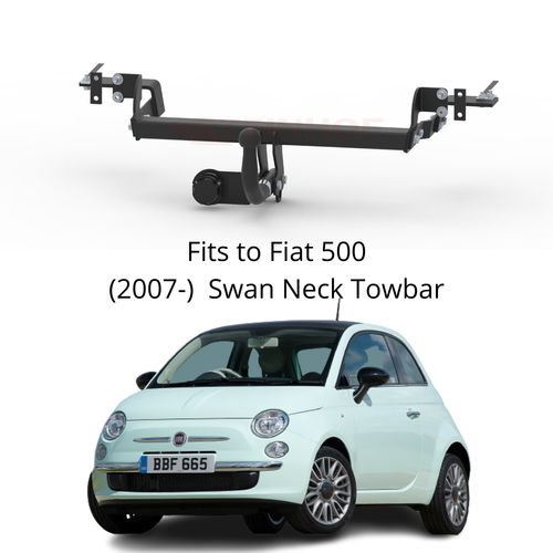 Swan Neck Tow Bar For Fiat 500 (2007) & NO ELECTRICS F043 eBay