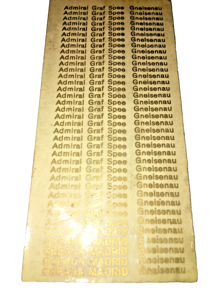 Wiking alt Original-AZB f.Schiffsnamen Admiral Graf Spee OCEANA MADRID Gneisenau