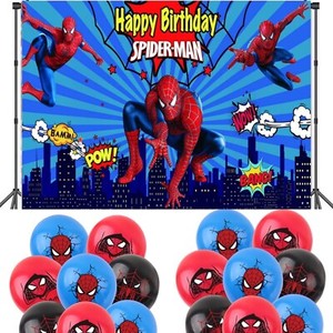 Fond De Scène Rond Spiderman Pour Anniversaire Enfant – Toile Polyester, Décoration Fête