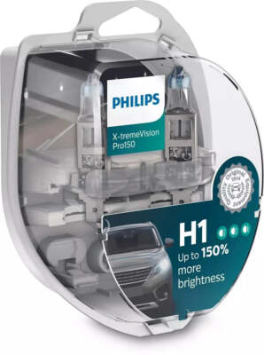 2x Stück H1 12V 55W P14,5s X-tremeVision Pro150 Philips Autolampe Glühbirne