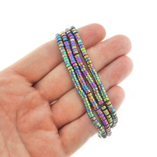 Heishi Hematite Beads 4mm x 2mm - Electroplated - 1 Strand 200 Beads - BD2402