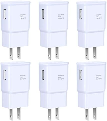 Adaptive Fast Charging Wall Charger Adapter, 6-Pack Fast Charging Block Travel U