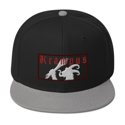 Gruss Vom Krampus Embroidered Flat Bill Cap Snapback Hat