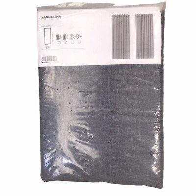 Ikea Room Darkening Curtains Drapes 1 Pair Gray 145cm 57x98  Hannalena Window S7