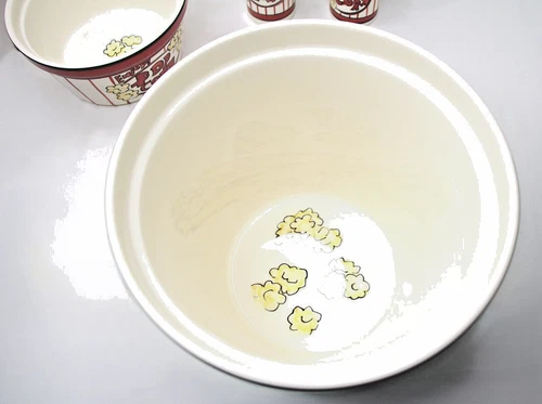 Popcorn Bowl & Shakers Set 4 Ceramic Decorative Tabletops Unlimited - Bild 6 von 8