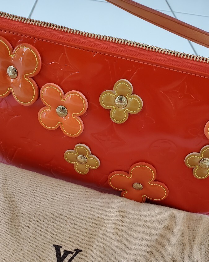 Louis Vuitton Vernis Flower Lexington Orange M92247