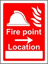 Fire alarm call point right arrow Safety sign