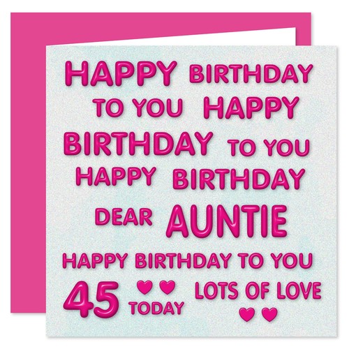 Dear Auntie Happy Birthday To You Card - Age Range 18 - 100 Years - Perfect Pink - Picture 14 of 26