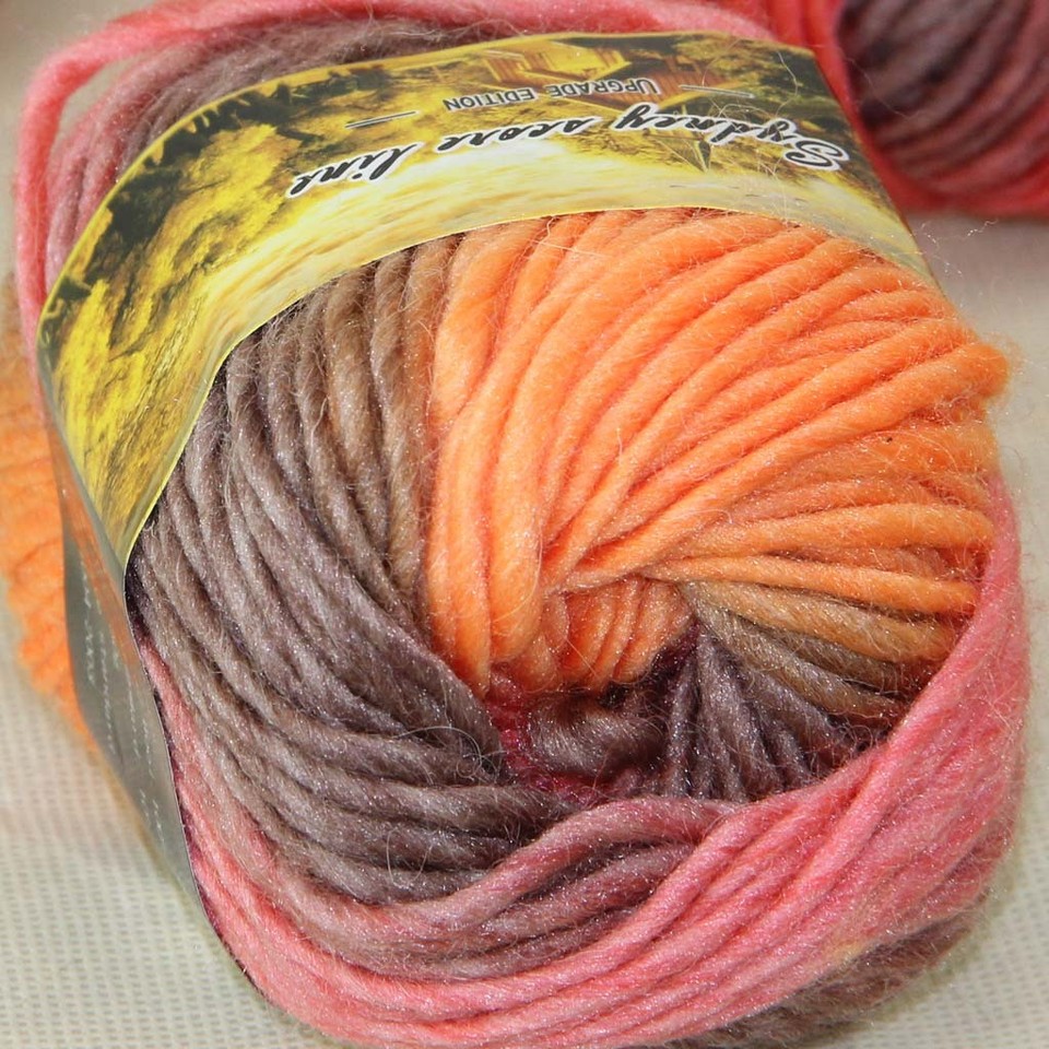 Sale 3 Skeinsx50g NEW Hand Wool Knitting Yarn Chunky Colorful Scarves ...