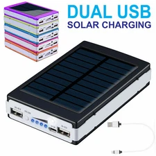 10000mAh Slim 2 USB Portable Battery Charger Solar Power Bank For Phone---