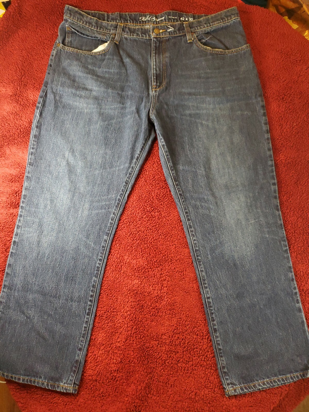Mens Relaxed Fit Denim Jeans 42x30 Field And Stream J… Gem