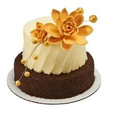 2 Gold Succulent Flowers Gum Paste Gumpaste Fondant Sugar