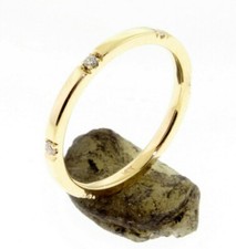 6 Diamond Eternity 14 K Comfort Fit Gold Wedding Band or Stacking Rings, U pave