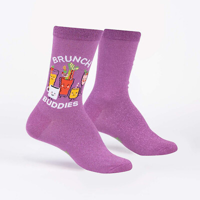 Sock It To Me Crew-Socken für Damen - Brunch Buddies (schimmer!)-(UK 3-8)