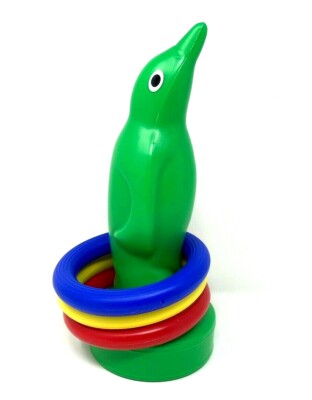 Ringe werfen / Ring toss Partyspiel Original Pinguin befüllbar mit 3 Ringen (W26