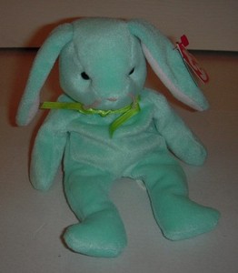 green bunny beanie baby