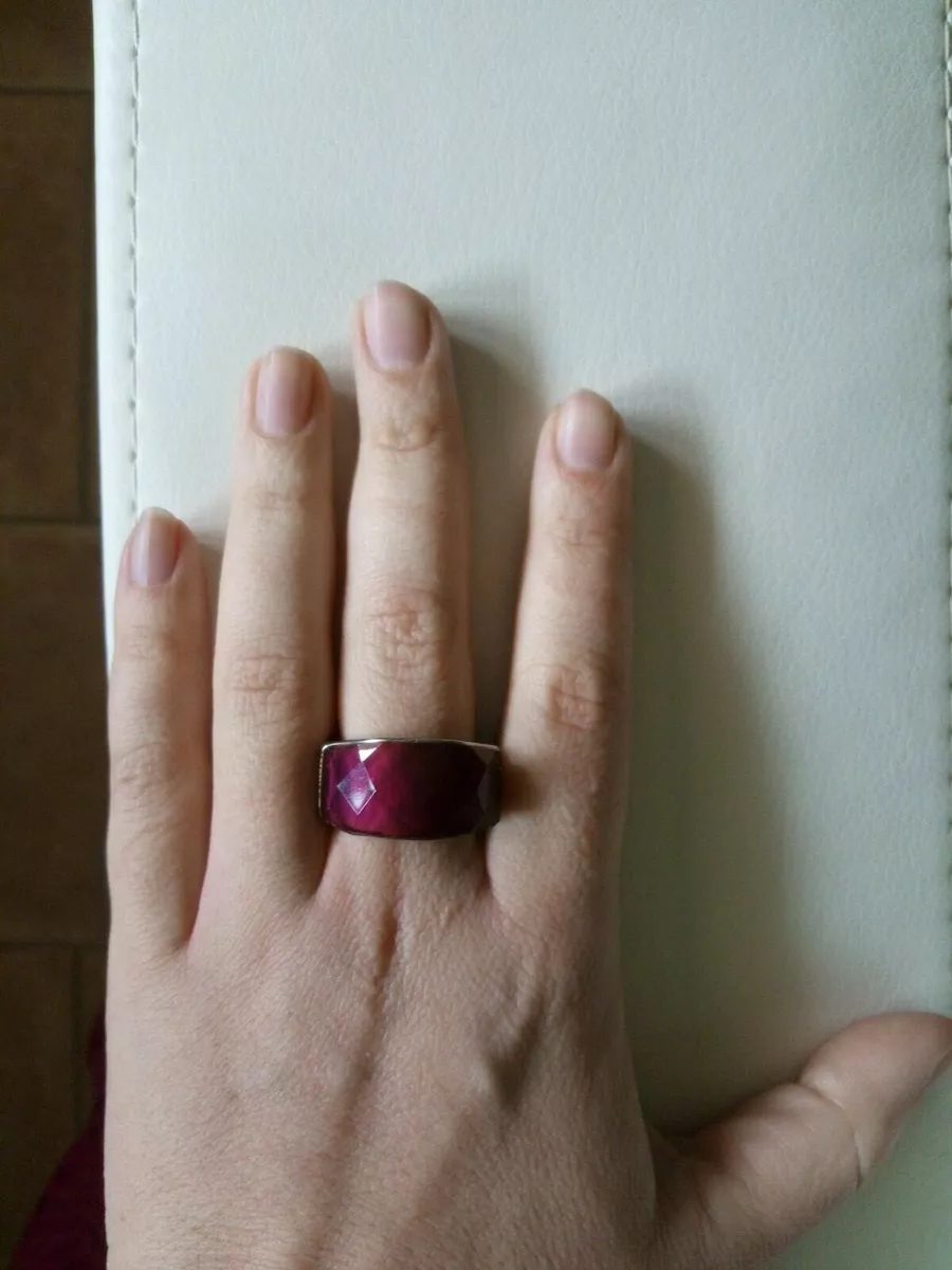 Anello con pietra bordeaux clearance