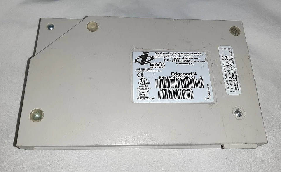 INSIDE OUT HUBPORT/4, USB 4 PORT HUB, 301-2010-04 50001250-01 MISSING AC ADAPTER - Image 4 of 4