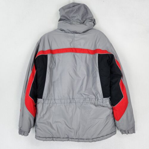 Columbia Coat Boys 18 20 Gray Red Challenge Series Hooded Winter Ski Outdoor - Picture 12 of 13