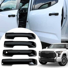 4pcs Gloss Black Door Handle Cover Trim For Toyota for Tundra Sequoia 2022-2025