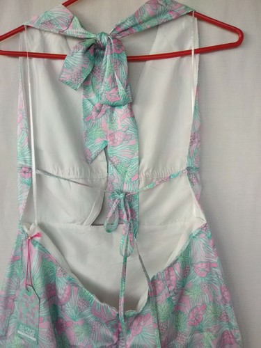 Women's Medium Short Dress Pinenapple Turtle Satin Beach Cover Up NWT USA - Picture 6 of 7