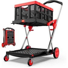 Folding Shopping Cart 200 lbs Capacity, Multi-Functional Dolly, Grocery