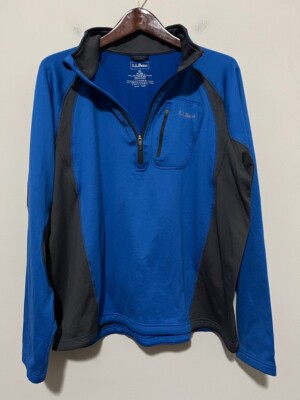   LL Bean Mens XL 1/4 Zip Grid Fleece Stretch Active Pullover  