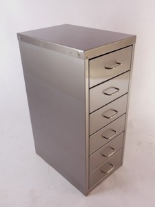 METALL BÜRO WERKSTATT SCHUBLADEN CONTAINER SILBER H68cm x B28,2 cm x