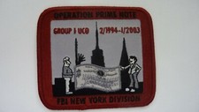 FBI Patch: OPERATION PRIME NOTE - New York Undercover Opt 1994-2003 -Red Version