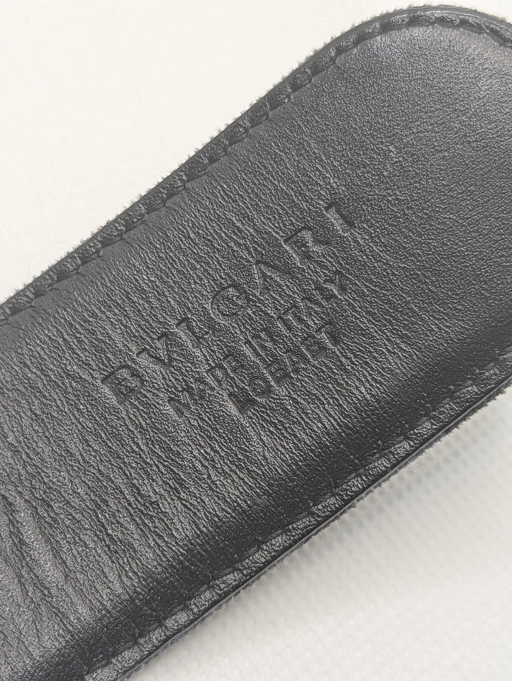 Cinturón Denim Azul Logomanía BVLGARI Hebilla Redonda Logo 70-75 XS/S Hecho en Italia Foto 4 de 4