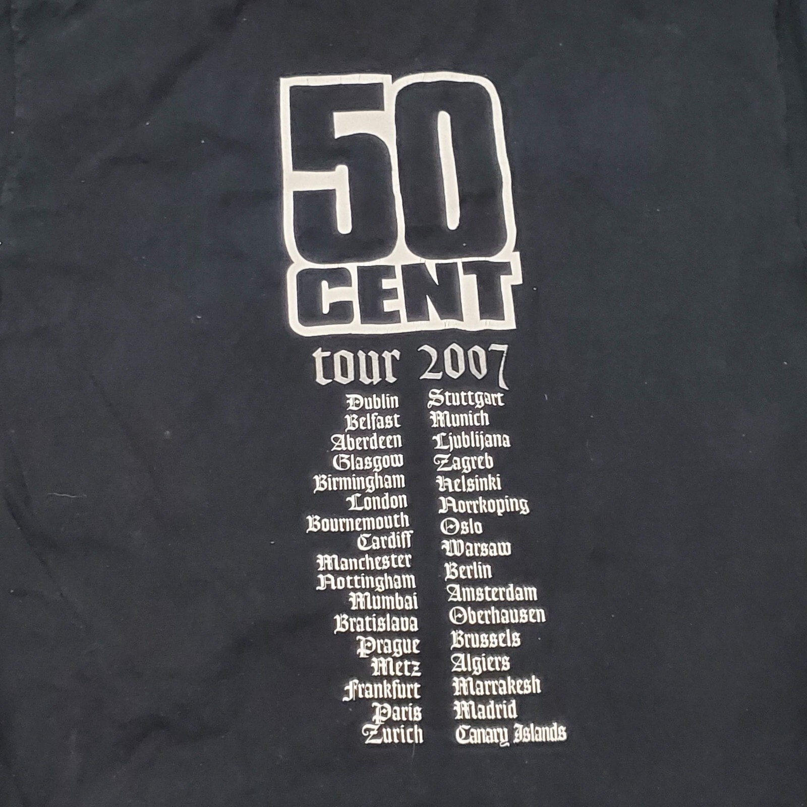 50 Cent Curtis 2007 Tour T-Shirt Size S Black Gil… - image 7