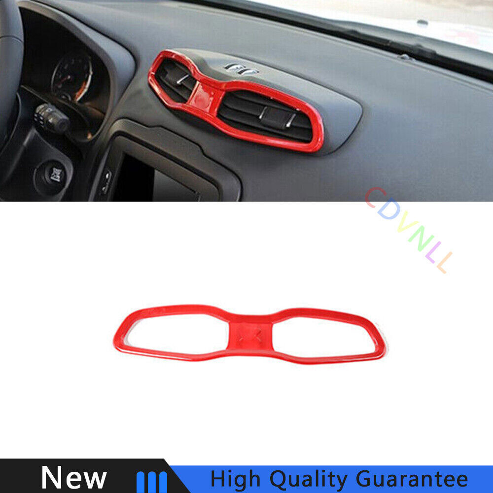 Fit For Jeep Renegade 2015-2020 Bright Red Middle Console Air Outlet Vent Trim