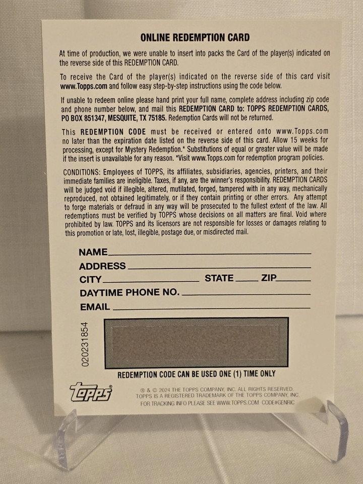 2024 Topps Tier One Break Out Jackson Chourio Auto blue foil redemption