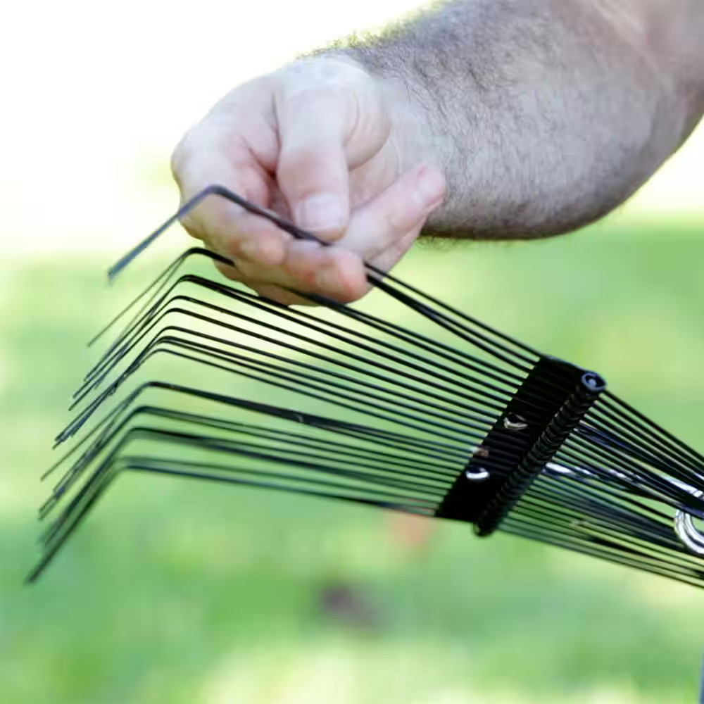 Razor-Back 51 In. Fiberglass Handle 24-Tine Steel Rake Lawn Leaves Yard Garden