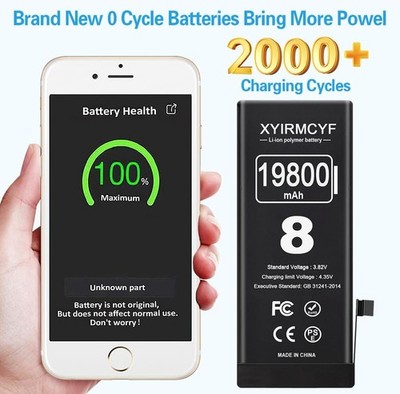 19800mAh Super Capacity Battery Compatible with iPhone 8 8G 0