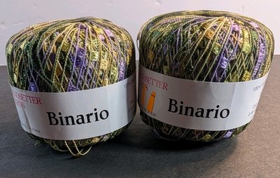 Lot of 2 Trendsetter Yarns Binario Ribbon Brand New 82 Yards Each Made in Italy