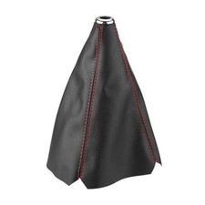 Universal Gear Shift Knob Cover for Car, Black PU Leather Shift Boot with Red