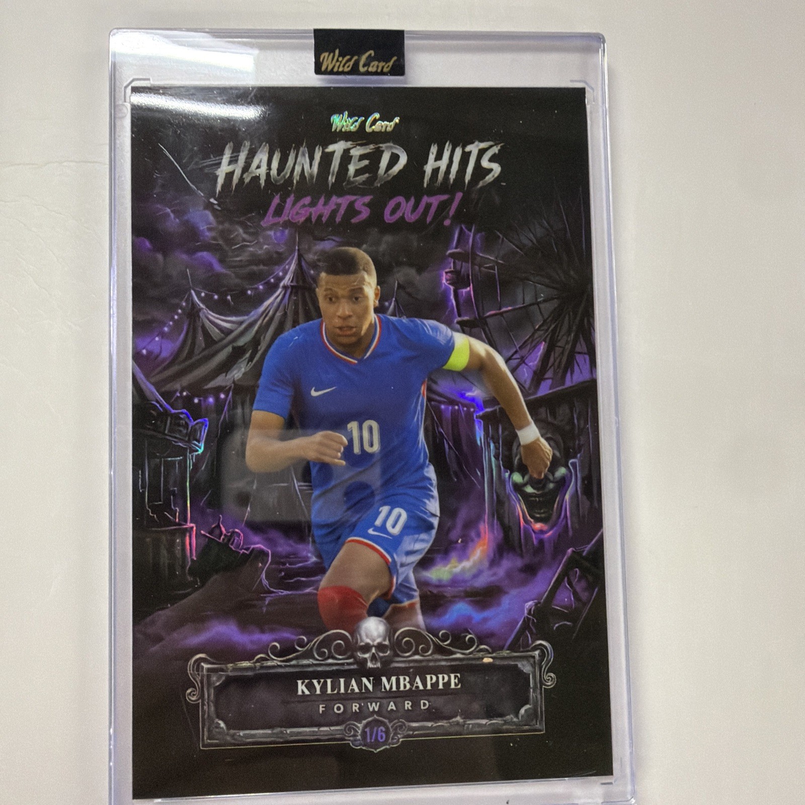 Wild Card Haunted Hits Lights Out! Kylian Mbappé France Serial Numbered 1/6 #85B
