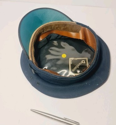 Vintage Grantham Navy/Captain s Hat Blue & Black Frame Cap, S: 7/56, England