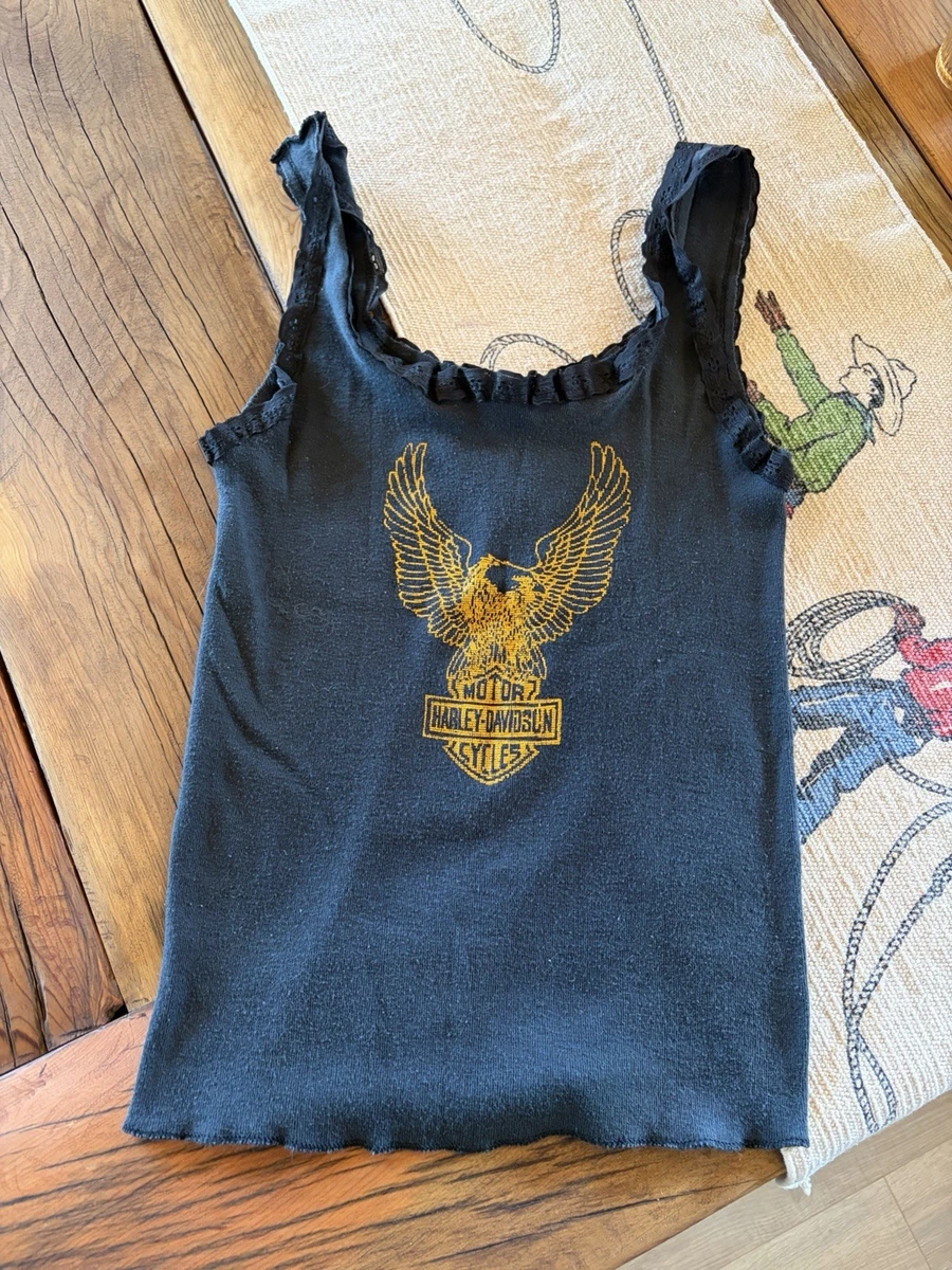 80's HARLEY-DAVIDSON タンクトップ USA製　ヴィンテージ 古着 90s USA製 HARLEY DAVIDSON バイク ガソリンスタンド タンク
