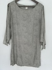 H&M women summer holiday polka dot spotty shift dress cold shoulder 16 Uk EU 42