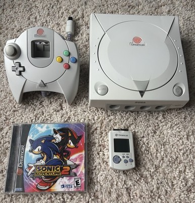 Sega Dreamcast Console BUNDLE HKT-3020 w/ Sonic Adventure 2! OEM Controller, VMU
