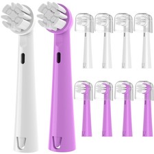 Replacement Brush Head for Brusheez Kids' Electric Toothbrush, White/Purple