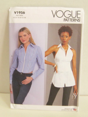 Vogue Patterns #1956 Corset Waist Detailed Tops in 2 Styles Misses' 16-24 Uncut
